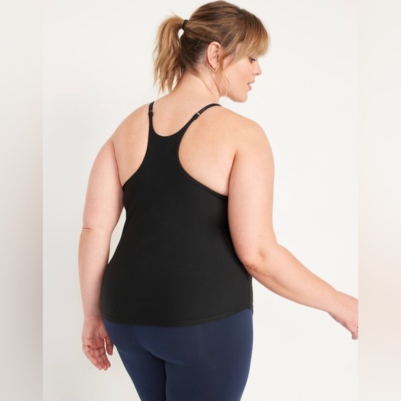 NWT! Black PowerLite LYCRA® ADAPTIV Racerback Shelf-Bra Tank Top - Large 🤎 - Picture 9 of 11